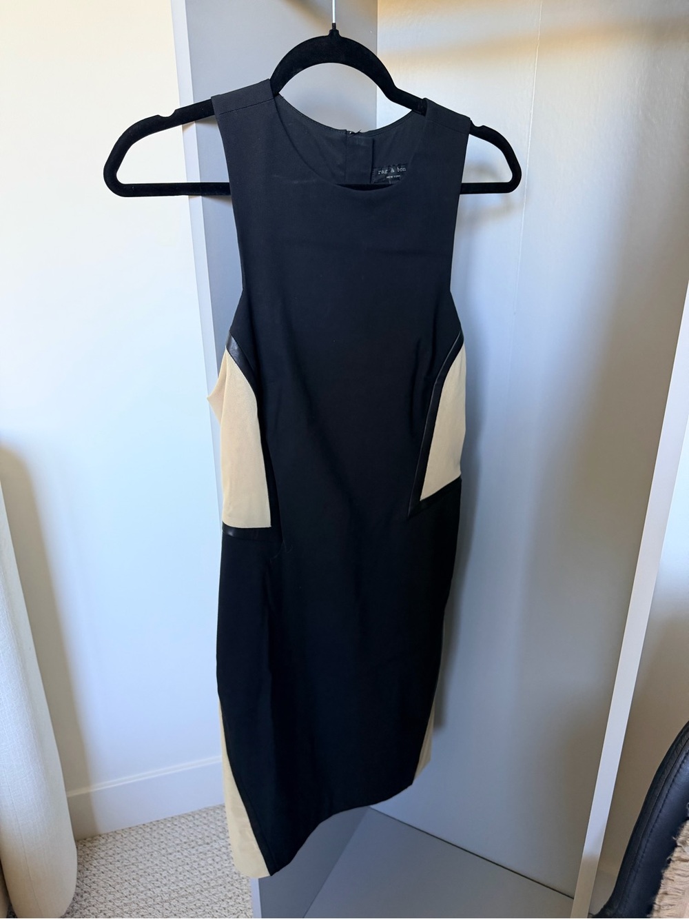 rag & bone Black Dress with Cream Panels